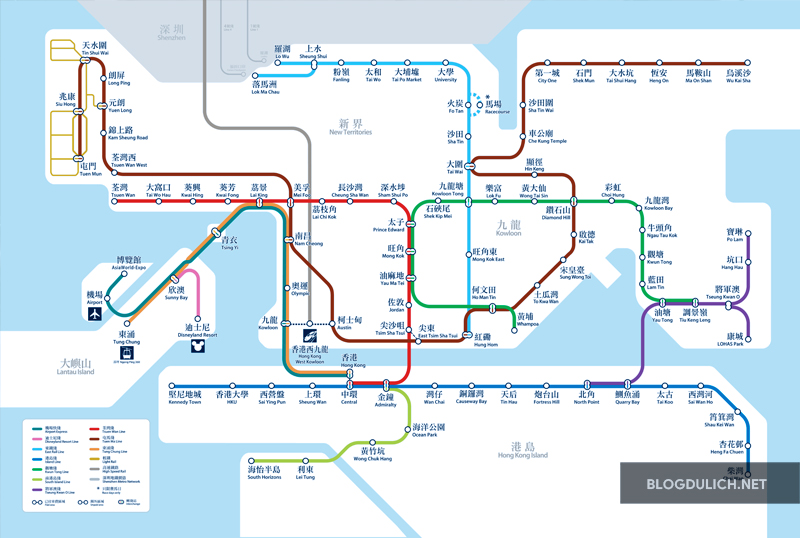 Bản đồ MTR Hong Kong.